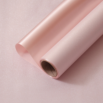 Упак. материал флористическая пленка "Мерцание", 150 мкр, 49 см х 5 ярдов , розовый пион