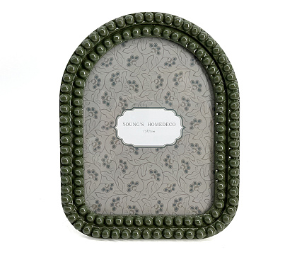 Фоторамка декоративная из эпоксидной смолы, серия "Бабл", цвет зеленый, со стеклом, 15x20 см