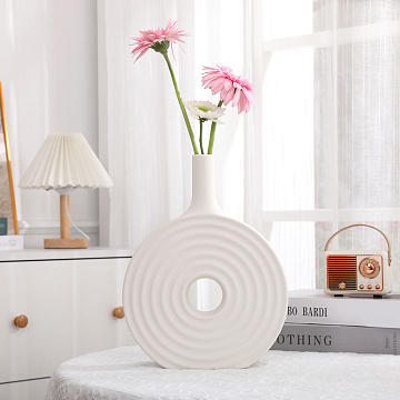 Ваза керамическая, цвет белый, 21*28,2 см