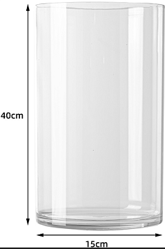 Пластиковая ваза для цветов, цилиндр, 15 см х 40 см., прозрачная