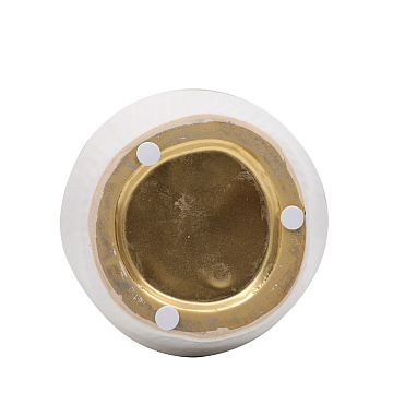 Ваза керамическая, цвет бело-золотой, 13*21,5 см