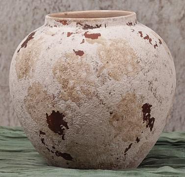 Ваза керамическая декоративная, цвет коричнево-оранжевый, 21*22 см.