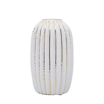 Ваза керамическая, цвет белый, 11,5*20 см