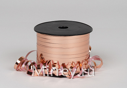 Лента полипропиленовая Металл 0,5 см х 250 ярд., розовое золото (6 шт/упак)