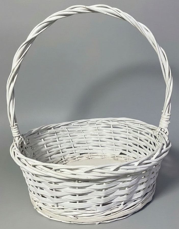 Корзина плетеная (ива): 39*H14, 1 шт., белый