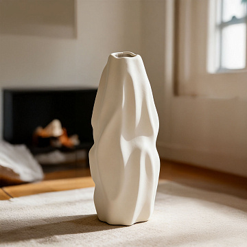 Ваза керамическая, цвет белый, 11*25 см