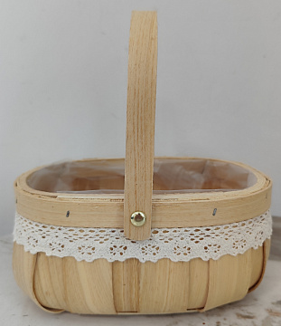 Корзина плетеная (секвойя): 21*16*26(10,5), 1 шт., натур.