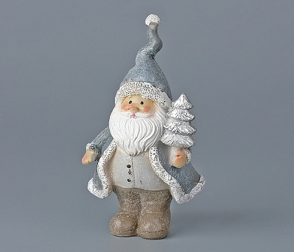 Декоративное новогоднее изделие Санта, 11.5 см, серебристо-белый