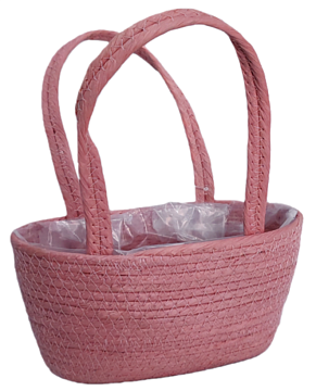 Корзина плетеная (эколоза): 23x13xH13XHH30XB18X9, 1 шт., св.розовый