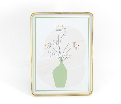 Фоторамка декоративная с металлическим багетом, цвет золото, со стеклом, 15x20 см