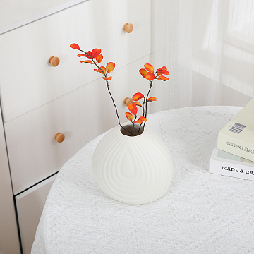 Ваза керамическая, цвет белый, 13*15 см