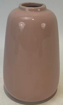 Ваза керамическая, цвет пастельно-розовый, 9,5*9,5*15,5 см.