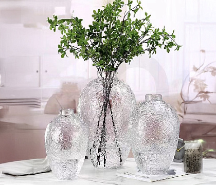 Ваза стеклянная D18 * H26,5, 1 шт.,  прозрачный