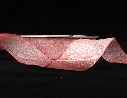 Лента декоративная "Перламутровое сияние", полиэстер, 25 мм х 20 ярд., викторианская роза (5 шт./упак.)