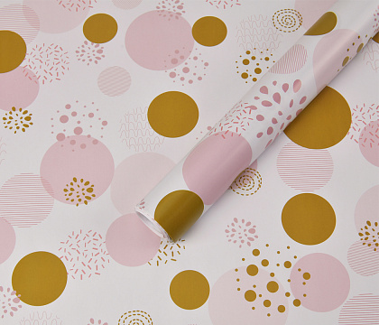 Бумага упаковочная "Круги" 80г/м2, 70х100см, 10 листов/рулон