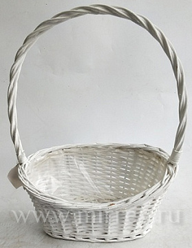 Корзина плетеная (ива) 38*26 H12/18/48 B28*17, 1 шт. белый