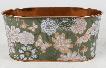 Декоративное овальное кашпо "Полевое безумие" 17X10XH7.5CM B15X8CM. металл