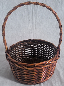 Корзина плетеная (ива), 23*23*11*30 см, 1 шт., коричневый