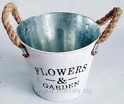 Кашпо металлическое 11*10*7,5, 1 шт., белый