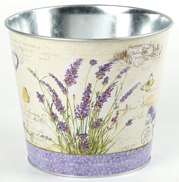 Декоративное кашпо "Лаванда" D20.5XH18.5CM B16, металл, бежевый