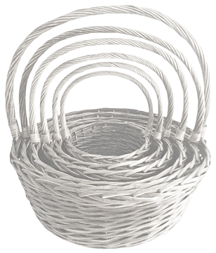 Набор корзин плетеных (ива) D69*H24, D64*H22, D54*H20, D45*H17, D39*H14, D31*H12, 6 шт., белый