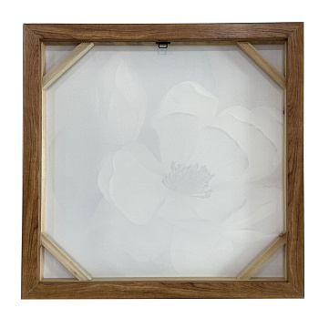 Картина "Магнолия I", 80% ручная работа, рама пластиковая, 60*60*3,5