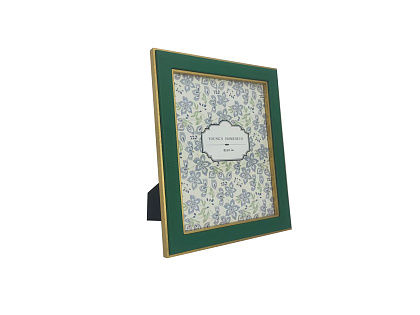 Фоторамка декоративная из МДФ с кожаной отделкой, серия "Элегант", цвет зеленый, со стеклом, 20x25 см