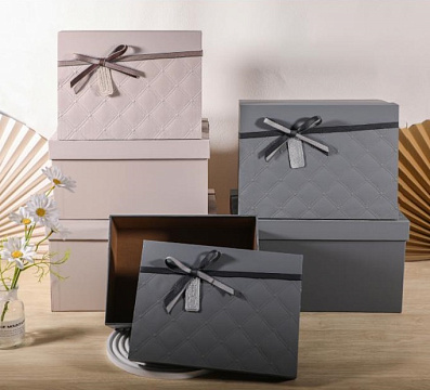 Набор коробок подарочных 32*23*18, 29*21*15, 26*19*12, 3 шт., пыльно-розовый