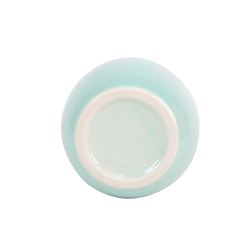 Набор керамических ваз 3 шт.: 12,7*18,5*7,7/10,5*10,5*5,4/11,9*24*7 см.,  цвет нежно-голубой