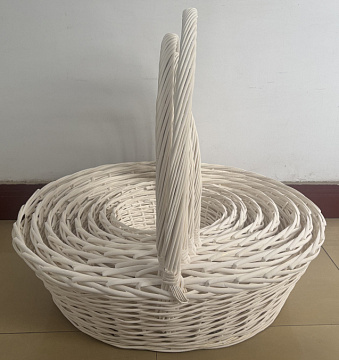 Набор корзин плетеных (ива), 85*68*25*73, 77*60*23*67, 70*54*21*61, 63*48*19*55,  56*42*17*49, 49*36*15*43, 42*30*13*37, 35*25*11*31, 8 шт., белый