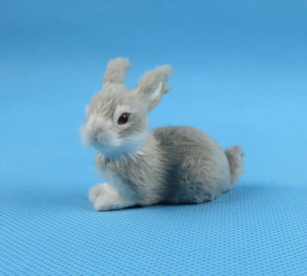 Декоративная новогодняя Фигурка Кролик, 5,5x3,5x5 см., светло-серый