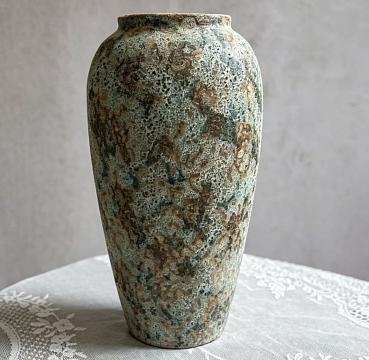 Ваза керамическая декоративная, цвет желто-зеленый, 35*17 см.