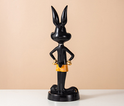 Статуэтка декоративная серия "Кролик", керамика, цвет черный, 17,5*17,5*49,5 см