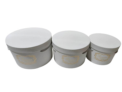 Набор коробок для цветов "Подари любовь" 25*15, 22*14, 18*13 см, 3 шт., белый