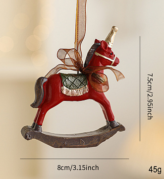 Новогодняя елочная игрушка из полирезины Лошадка 8*7*1,5 см, 1 шт.