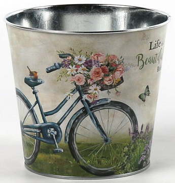 Декоративное кашпо "Радужное путешествие" 15XH13,5 B11,5 см. металл