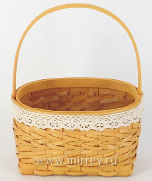 Корзина плетеная (секвойя), 18x15x12/26, 1 шт., натуральный
