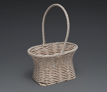 Корзина плетеная (искусств.ротанг): 20*14*12H 27HH, 1 шт., белый