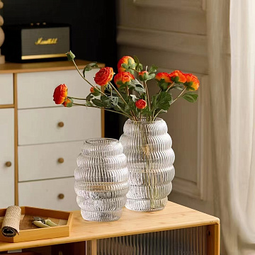 Ваза стеклянная D16 * H23,5 см, 1 шт., прозрачный