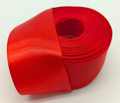 Лента атласная, на картонн.катушке, односторонняя, 25 мм х 100 ярд, темно-красный (5 шт)
