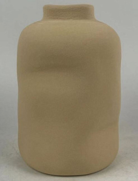 Ваза керамическая, цвет песочный, 12*12*18,5 см.