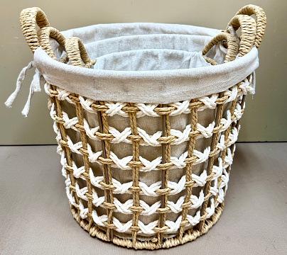 Набор корзин плетеных: 32*32*28H*33HH, 28*28*25H*29HH, 22*22*21H*26HH, 3 шт.