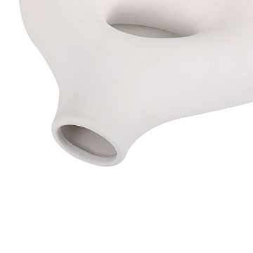 Ваза керамическая, цвет белый, 18,5*5,5*14,5 см