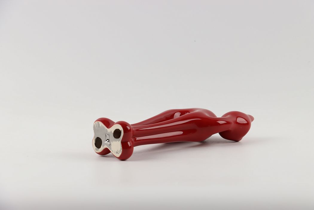 Статуэтка декоративная "Кот", керамика, цвет красный/серебро, 15*6*27,5 см