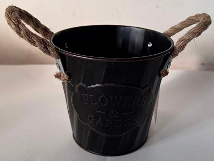 Кашпо металлическое 13*9,5*12, 1 шт., темный шоколад