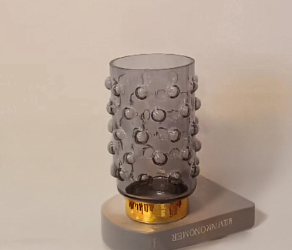 Ваза стеклянная D13 * H22, 1 шт., серый