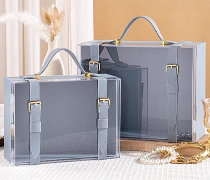 Коробка чемоданчик 23*18*9 см, 1 шт., голубой.