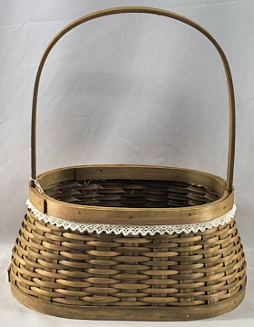 Корзина плетеная (секвойя), 21x14x10/29 B:26,5x17 см, 1 шт., св.коричневый