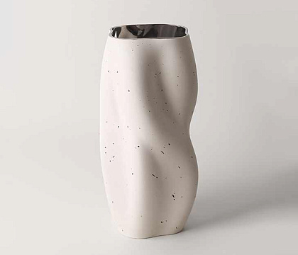 Ваза керамическая, матовая, цвет белый, 11,5*11,5*24 см.