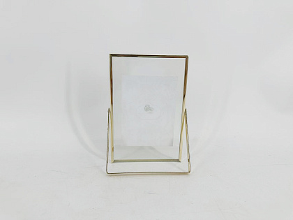 Фоторамка декоративная с металлическим багетом, со стеклом, 7,5x10 см